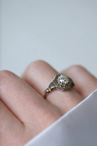 Bague 56 Bague Solitaire Diamant Art Deco 58 Facettes