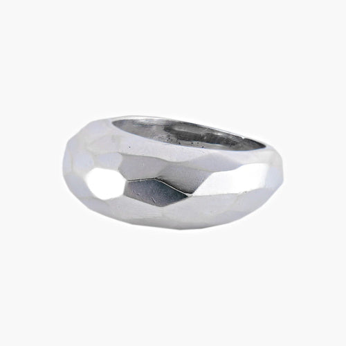 “FACET” RING WHITE GOLD