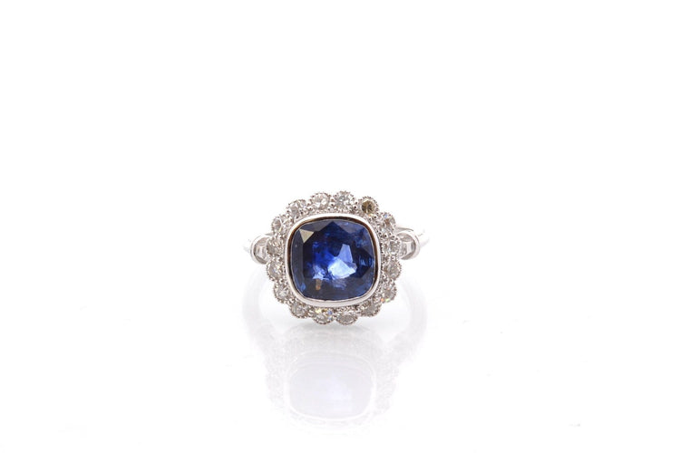 Bague 52 Bague vintage saphir de 2,83cts et diamants 58 Facettes 26683-26824