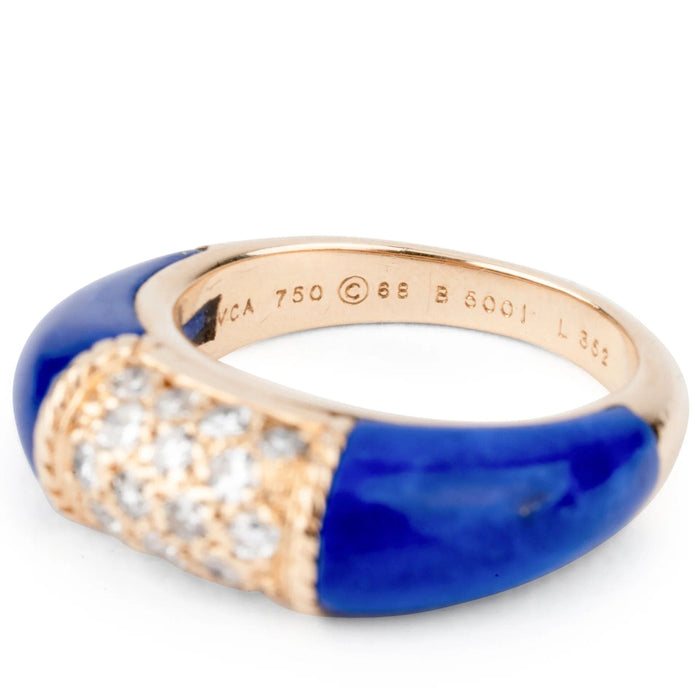 Bague 50.5 Van Cleef & Arpels - Bague Philippine Lapis Lazuli Diamants Or Jaune 58 Facettes 1