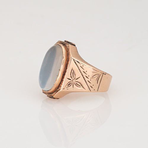 Bague 53 Bague victorienne antique en or rose avec pierre de lune 58 Facettes G14100