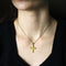 Collier Croix or jaune lisse et mat 58 Facettes 24-327A