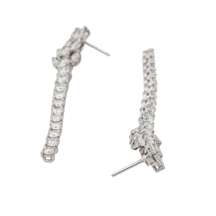 White Gold Diamond Dangle Earrings