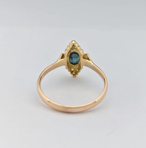 Bague 53 Bague en or jaune, saphir et diamants 58 Facettes 32638