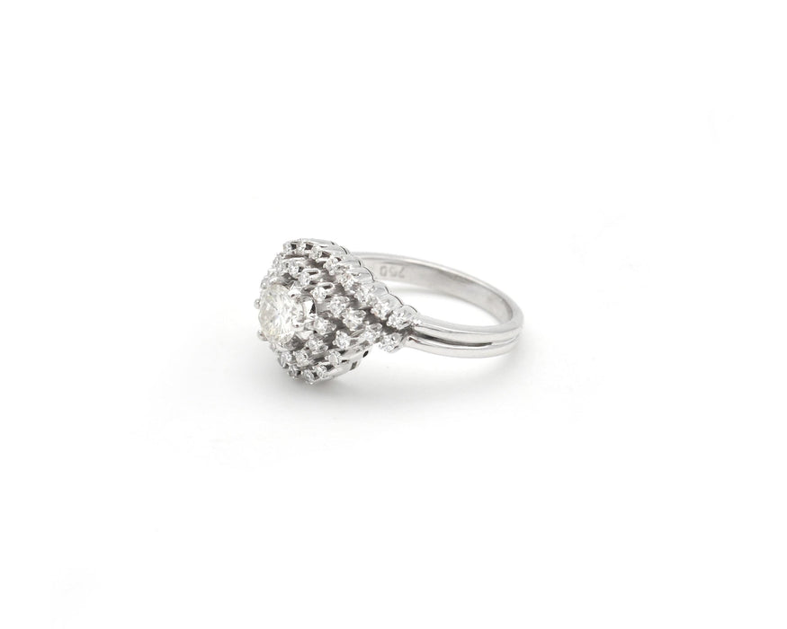 Bague Bague en or blanc avec diamants totalisant 0,88 ct 58 Facettes