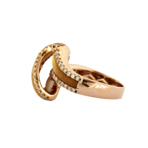 Bague 54 BAGUE "GALON" OR & NACRE 58 Facettes BO/230066