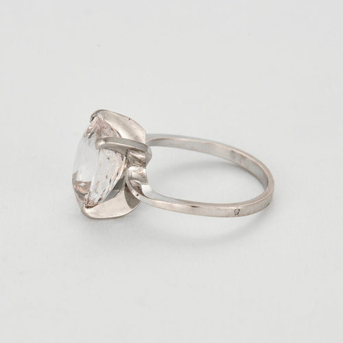 Bague 55,5 Bague cocktail or gris, quartz rose 58 Facettes COG0610