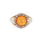 Bague 44 Bague victorienne antique en opale de feu avec diamants taille rose et halo en or jaune 58 Facettes G14047