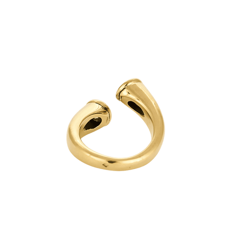 Ring Toi & Moi geelgoud, diamanten en saffier 