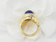 Bague 51.5 Bague godronnée en or jaune et cabochon Lapis Lazuli 58 Facettes 29996