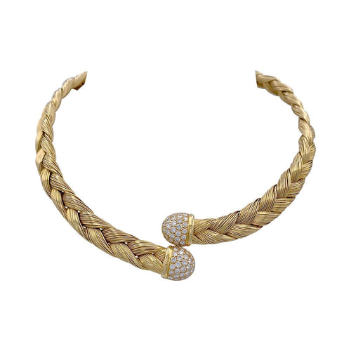 Collier Collier vintage or jaune et diamants. 58 Facettes 32327