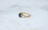 Bague 50 Bague Ancienne Solitaire Saphir 1,50 Cts et Diamants 58 Facettes