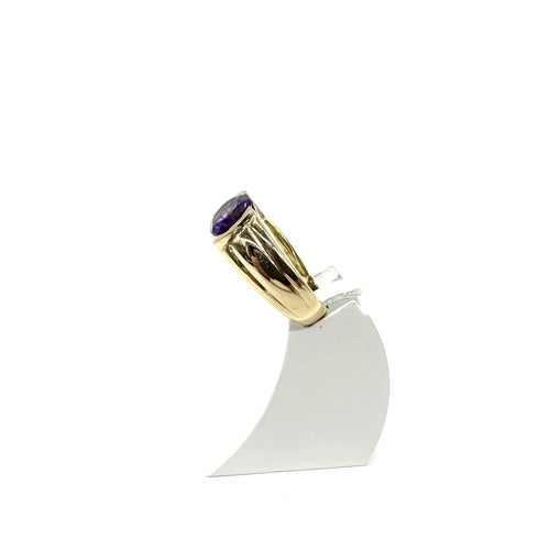 Bague jonc or jaune et améthyste 58 Facettes Z1351786