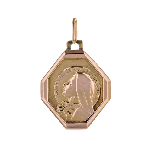 Pendentif Médaille or rose Sainte Thérèse 58 Facettes CVP128