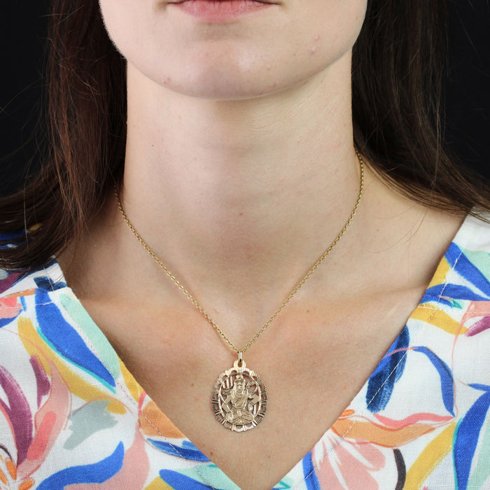 Shiva rose gold pendant