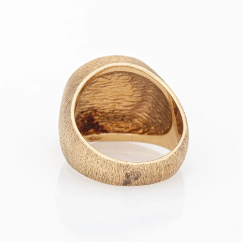 Bague 55 Chevalière Lapis Lazuli Années 70 Or Jaune 58 Facettes G12676