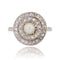 Bague 48 Bague ancienne ronde perle fine et diamants 58 Facettes 25-117