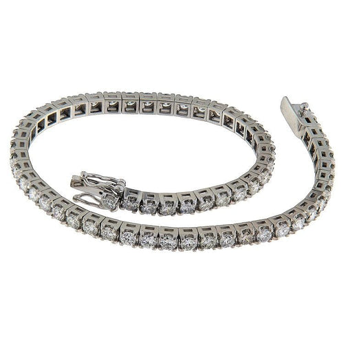 Bracelet Bracelet de tennis pour homme, or blanc avec diamants de 5,04 ct 58 Facettes G3883