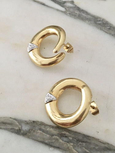 Boucles d'oreilles Paire de boucles d’oreilles Vintage en or 18K et diamants 58 Facettes