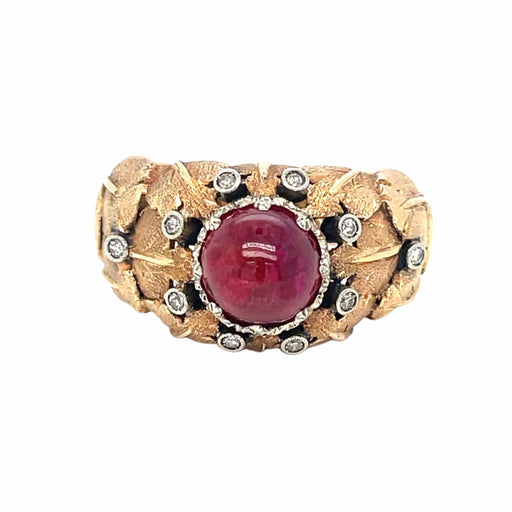 Bague 55 Mario Buccellati - Bague Vintage Or Jaune Diamants Rubis 58 Facettes