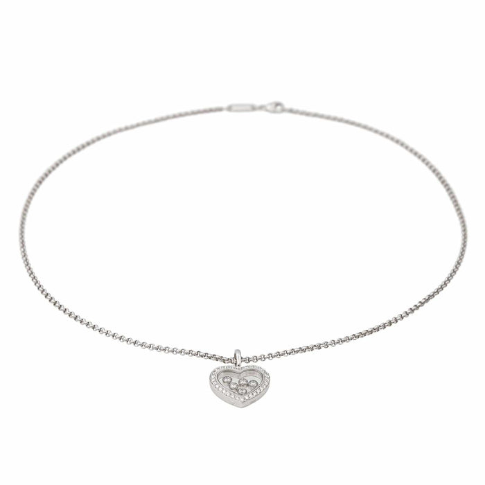 Collier Chopard Collier Happy Diamonds Or blanc Diamant 58 Facettes 3455932CN