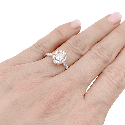 54 Bague solitaire or blanc, diamant 0,73 carat. 58 Facettes 34198
