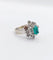 Bague 46.5 Bague vintage or blanc 14k émeraude et diamants 58 Facettes A05891