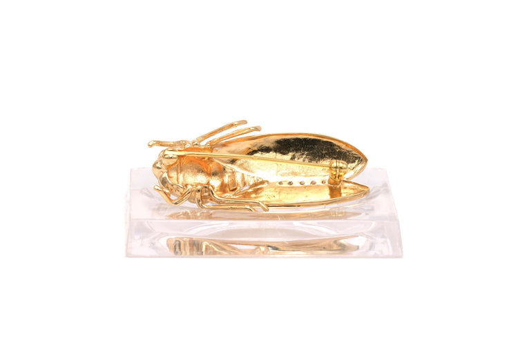 Broche Broche contemporaine en or jaune et blanc 18 carats sertie de diamants 58 Facettes B512