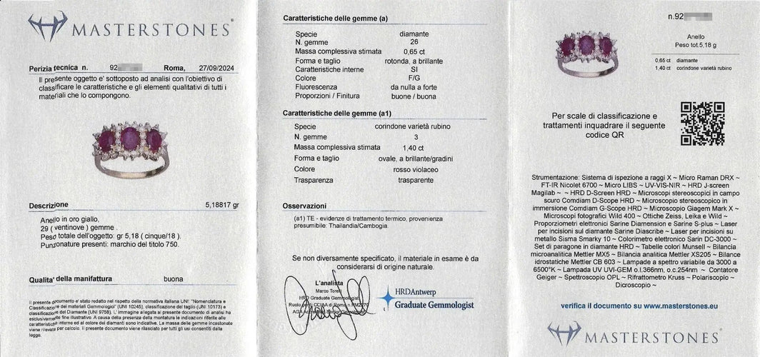 Bague Bague en or jaune avec rubis et diamants 58 Facettes 16907