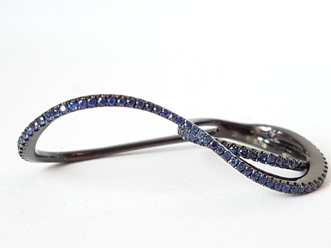 Bague 48 Etername Bague Entrelacs Or noir Saphir 58 Facettes 06230CD