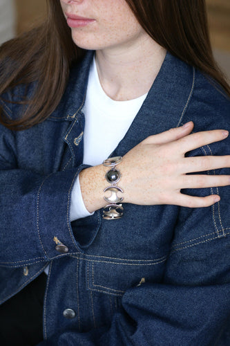 Bracelet Henning Koppel pour Georg Jensen - Bracelet argent fermoir hématite 58 Facettes