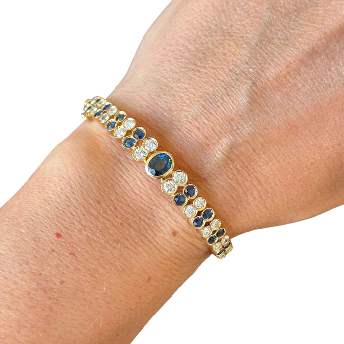 Bangle Bracelet Set with Sapphires and Diamonds