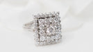 Bague 52 Bague carrée or blanc et diamants 58 Facettes 32980