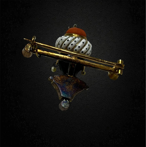 Broche Broche en or et émaux polychromes « Moretto » – Chef-d'œuvre de l'atelier A. Gigante 58 Facettes