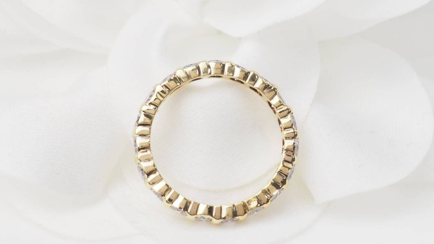 Bague 48 Alliance américaine en or jaune et diamants 1.33ct 58 Facettes 30725