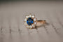 Bague 54 Bague vintage en or jaune et saphir bleu 58 Facettes