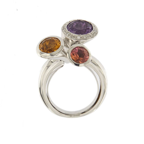 Bague 55 Bague avec pierres précieuses et diamants 58 Facettes 34070