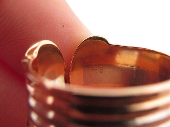 Bague 56 vintage bague CARTIER double c en 3 ors jaune rose blanc 58 Facettes 262048