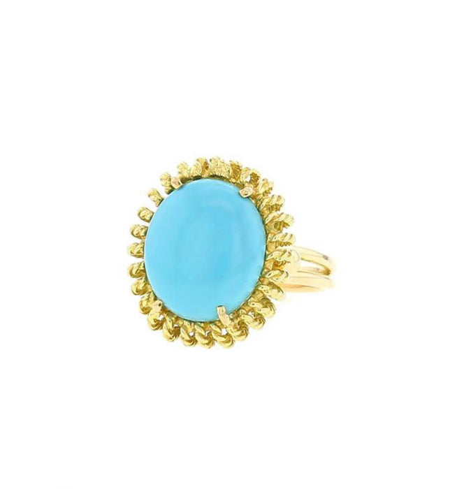 Vintage turquoise cabochon zee-egelring