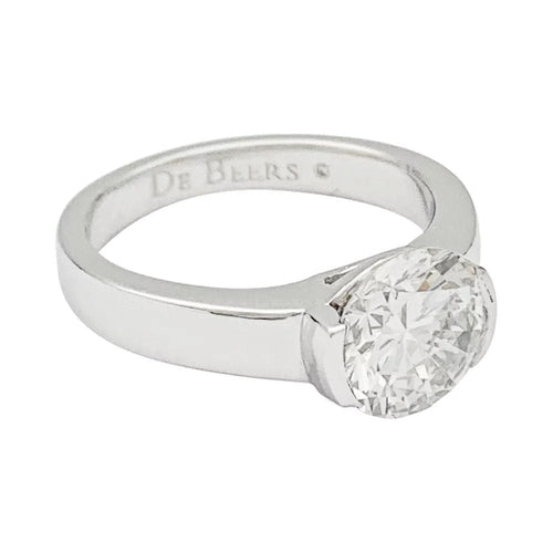 Bague 50 Solitaire en platine, diamant 1,82 carat. 58 Facettes 31889