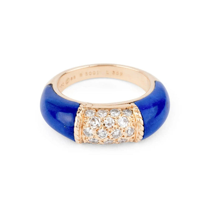 Bague 50.5 Van Cleef & Arpels - Bague Philippine Lapis Lazuli Diamants Or Jaune 58 Facettes 1