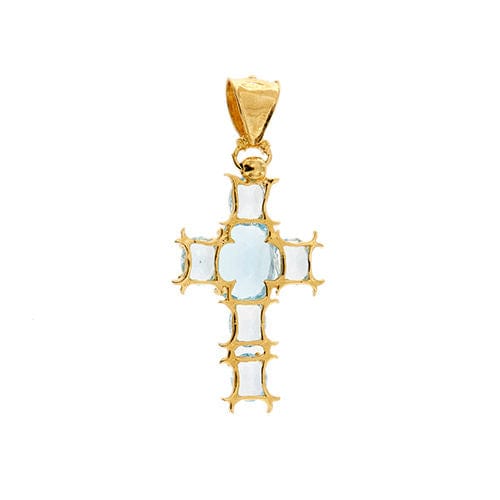 Pendentif Pendentif croix avec topazes 58 Facettes 1885