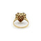 Anillo vintage de oro amarillo con corazón de granate pavé 