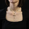 Pendentif Croix arabesques or rose 58 Facettes CVP112