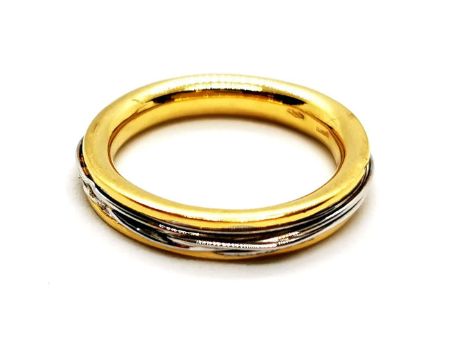 Bague 55 Bague Alliance Or jaune, Or blanc 58 Facettes 1178342CD