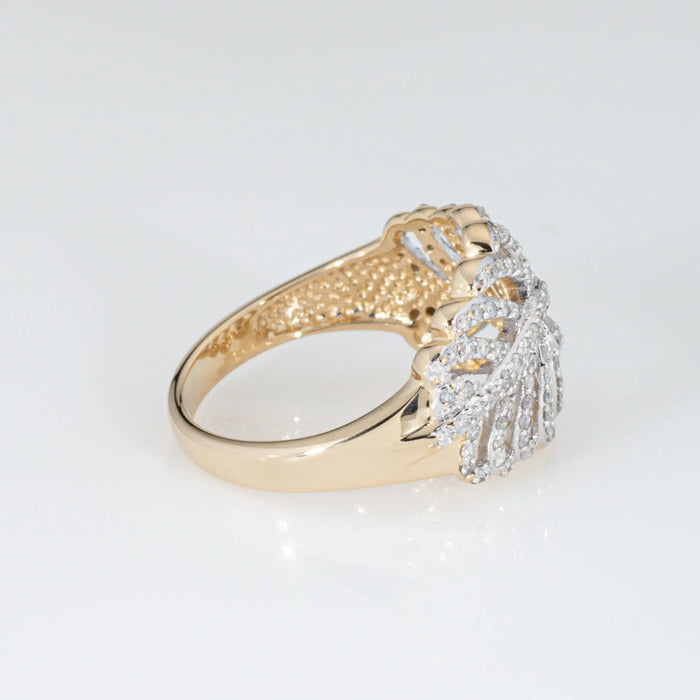 Bague 54 Bague plume en or jaune et diamants 58 Facettes G13649