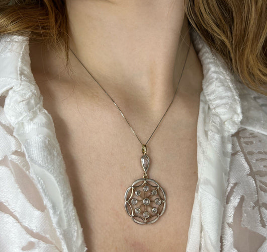 Pendentif Raro Pendente con Diamanti, fine XIX secolo 58 Facettes
