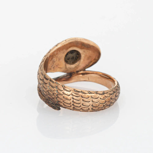 Bague 45 Bague serpent rubis saphir étoile noire, bijoux Serpent Vintage en or rose 58 Facettes G12688