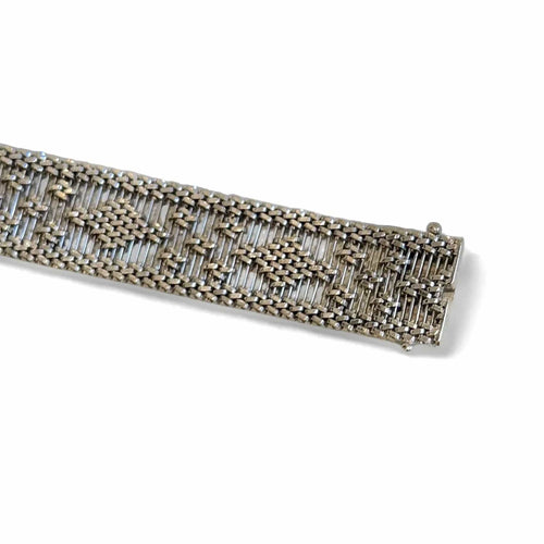 Bracelet Bracelet manchette tissé or gris 58 Facettes REF24086-249