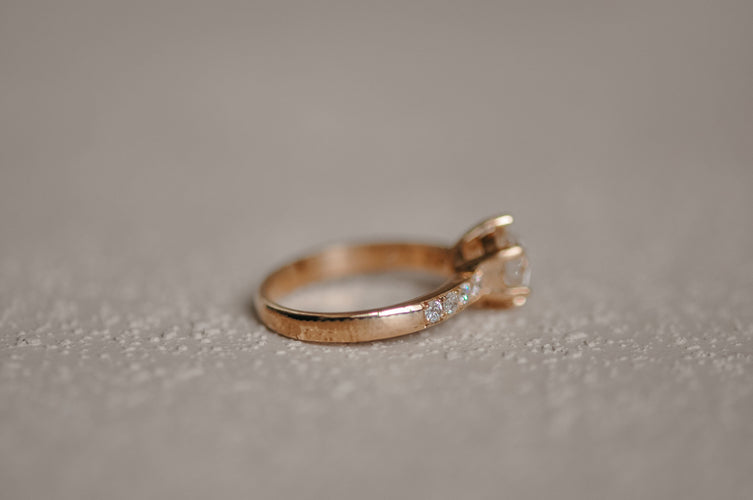 Bague 53 Yellow gold old european diamond ring 58 Facettes